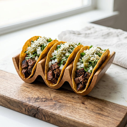 Heat & Safety Comparison: Metal vs. Solid Wood Taco Holders