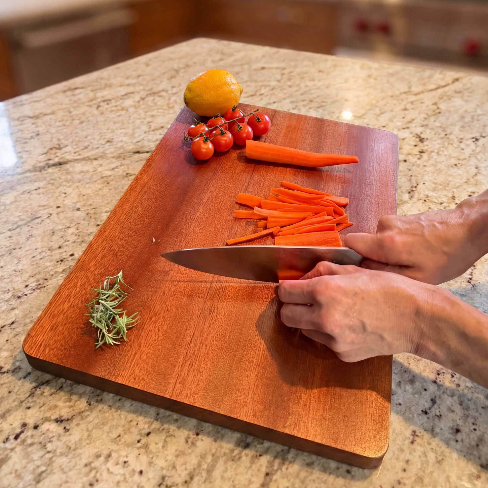 Solid wood cutting board gift fathers day kitchen gift idea