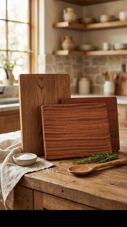 Handcrafted cutting board on wood table perfect fathers day gift