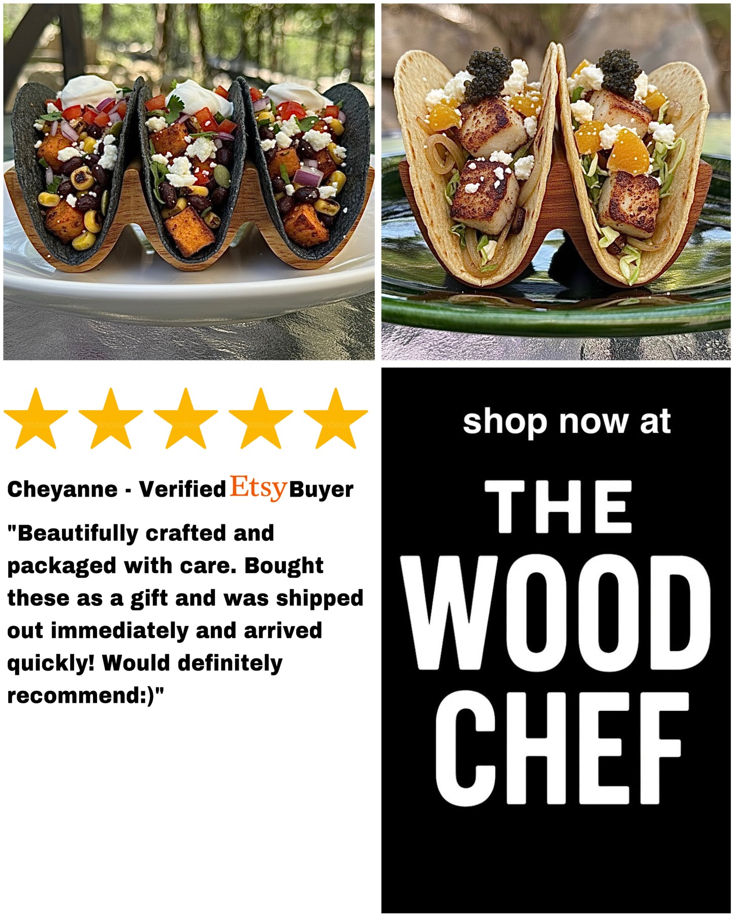 Handcrafted Wooden Taco Holder for Perfect Taco Nights