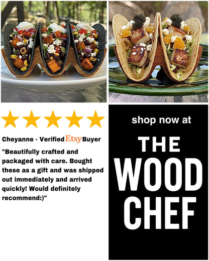 Handcrafted Wooden Taco Holder for Perfect Taco Nights
