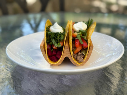 Solid Wood Double Taco Holder