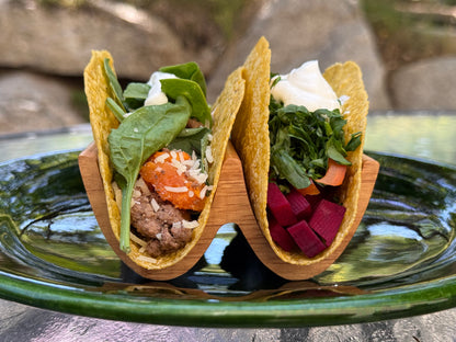 Solid Wood Double Taco Holder