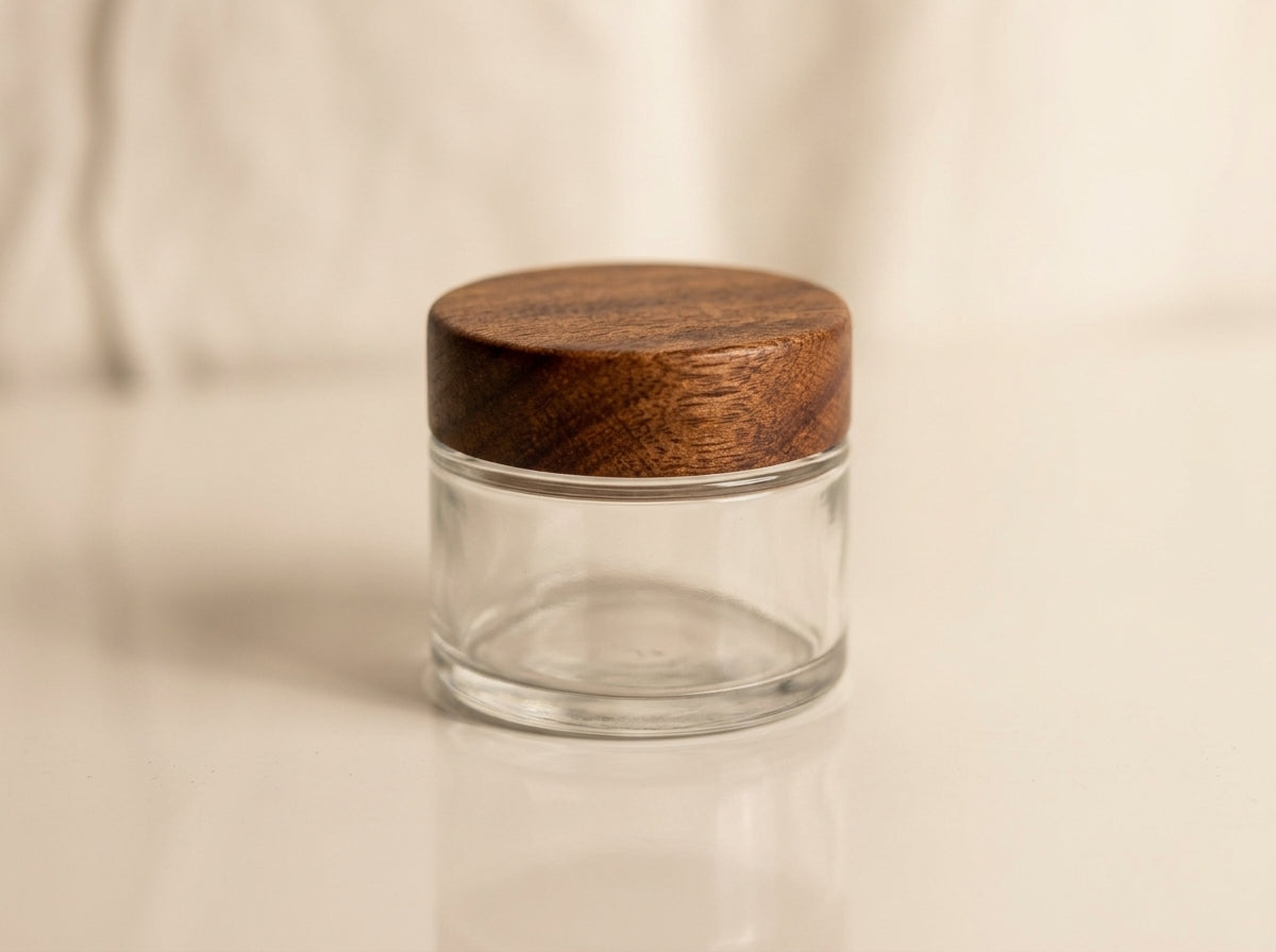 Solid Sapele hardwood lid close up with natural ribbon grain