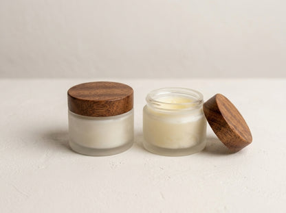 Board Butter 2-Pack two 3oz glass jars with Sapele wood lids