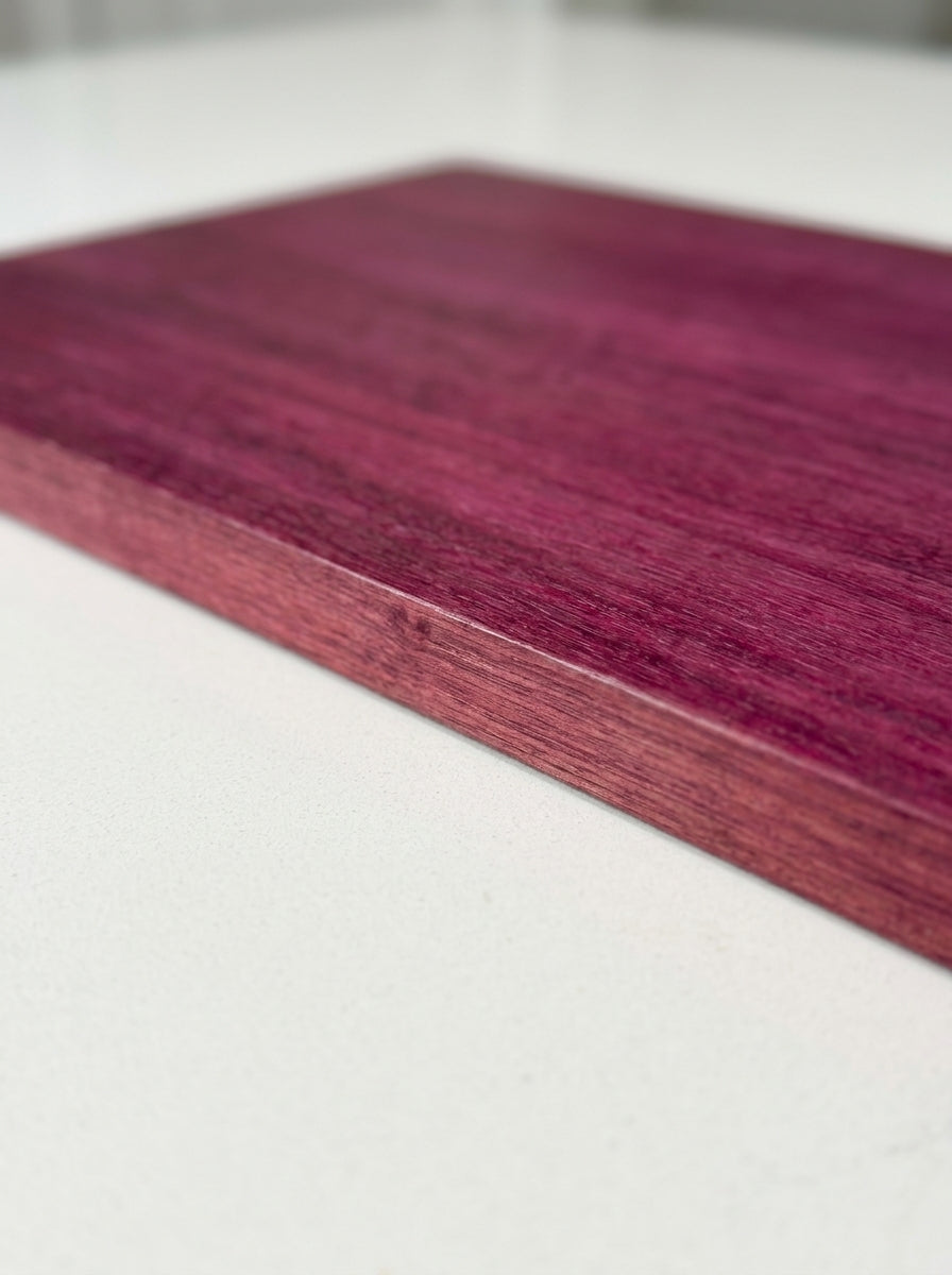 Purple heart cutting board side profile edge thickness