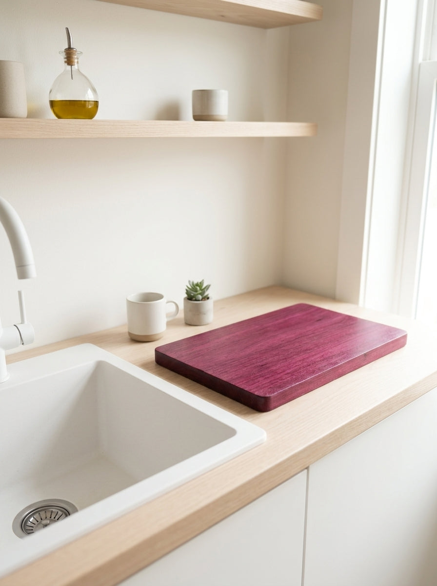 Purple heart cutting board scandinavian kitchen minimal