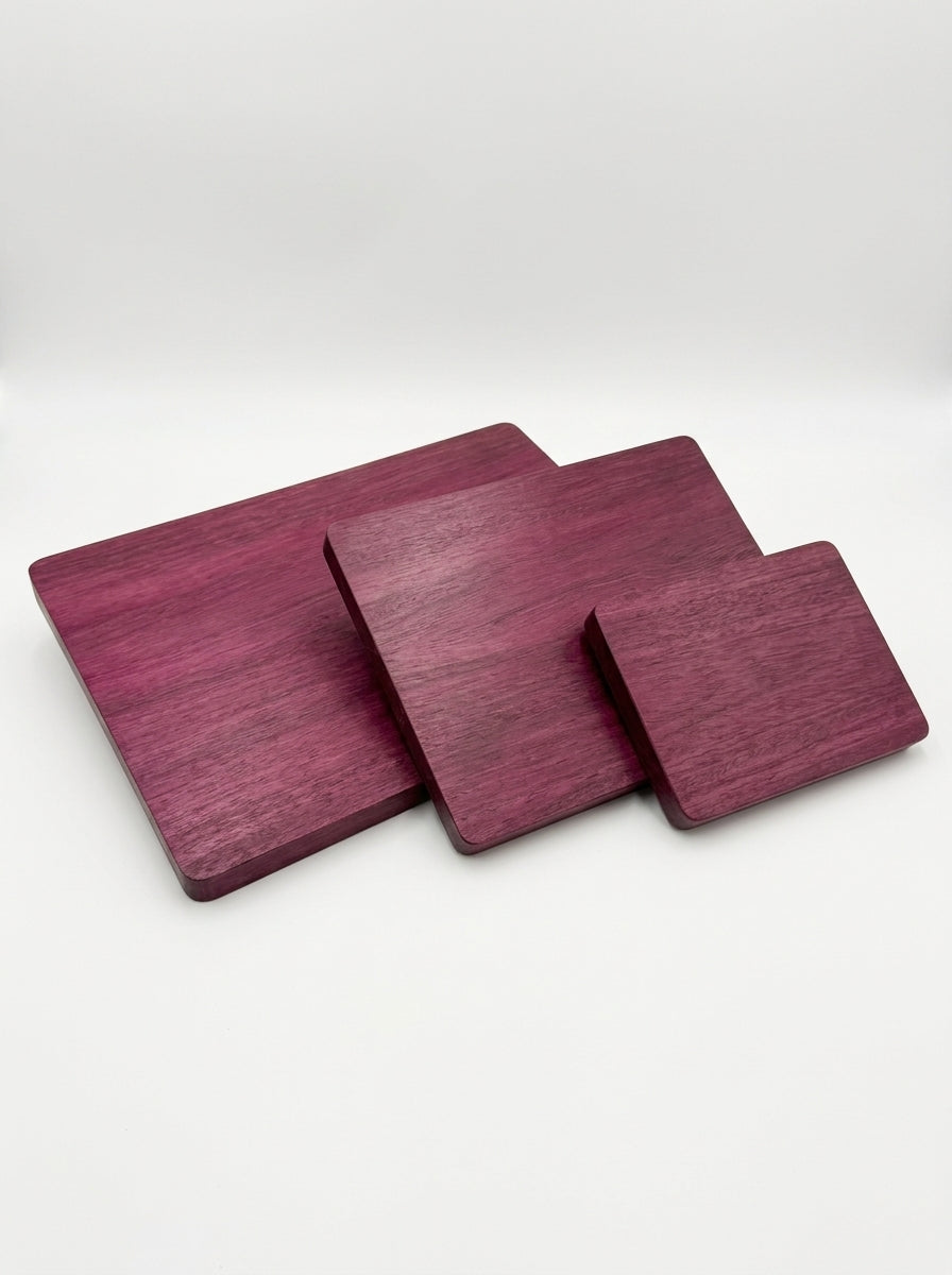 Purple heart cutting boards three sizes small medium large