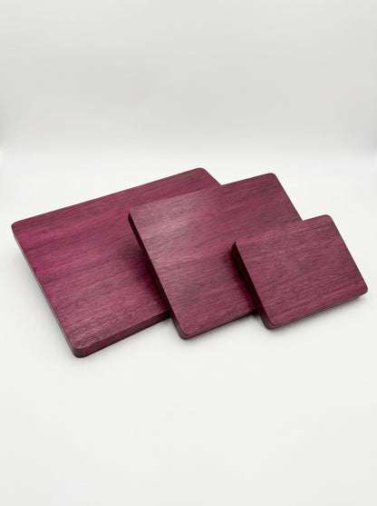 Purple heart cutting boards three sizes small medium large